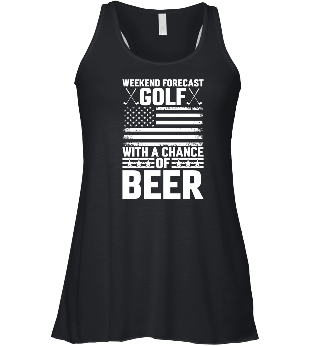 Weekend Forecast Golf with a Chance of Beer Women's Flowy Tank Top