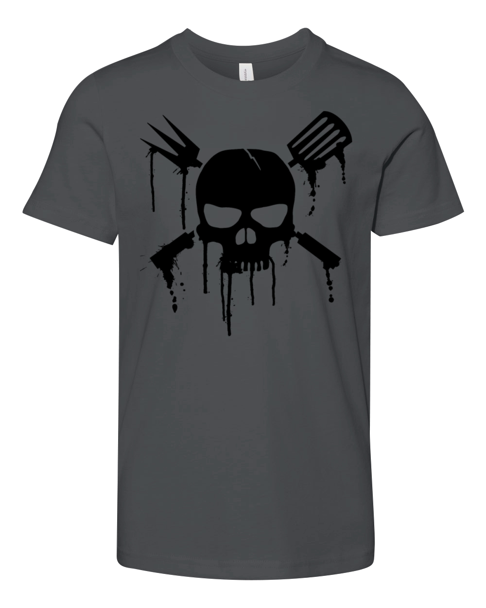 BBQ skull with blood Youth Unisex Jersey Tee