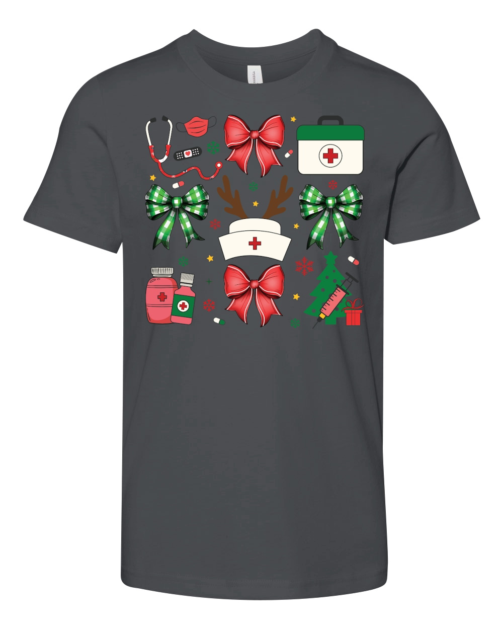 CoquetteNurseChristmas Youth Unisex Jersey Tee