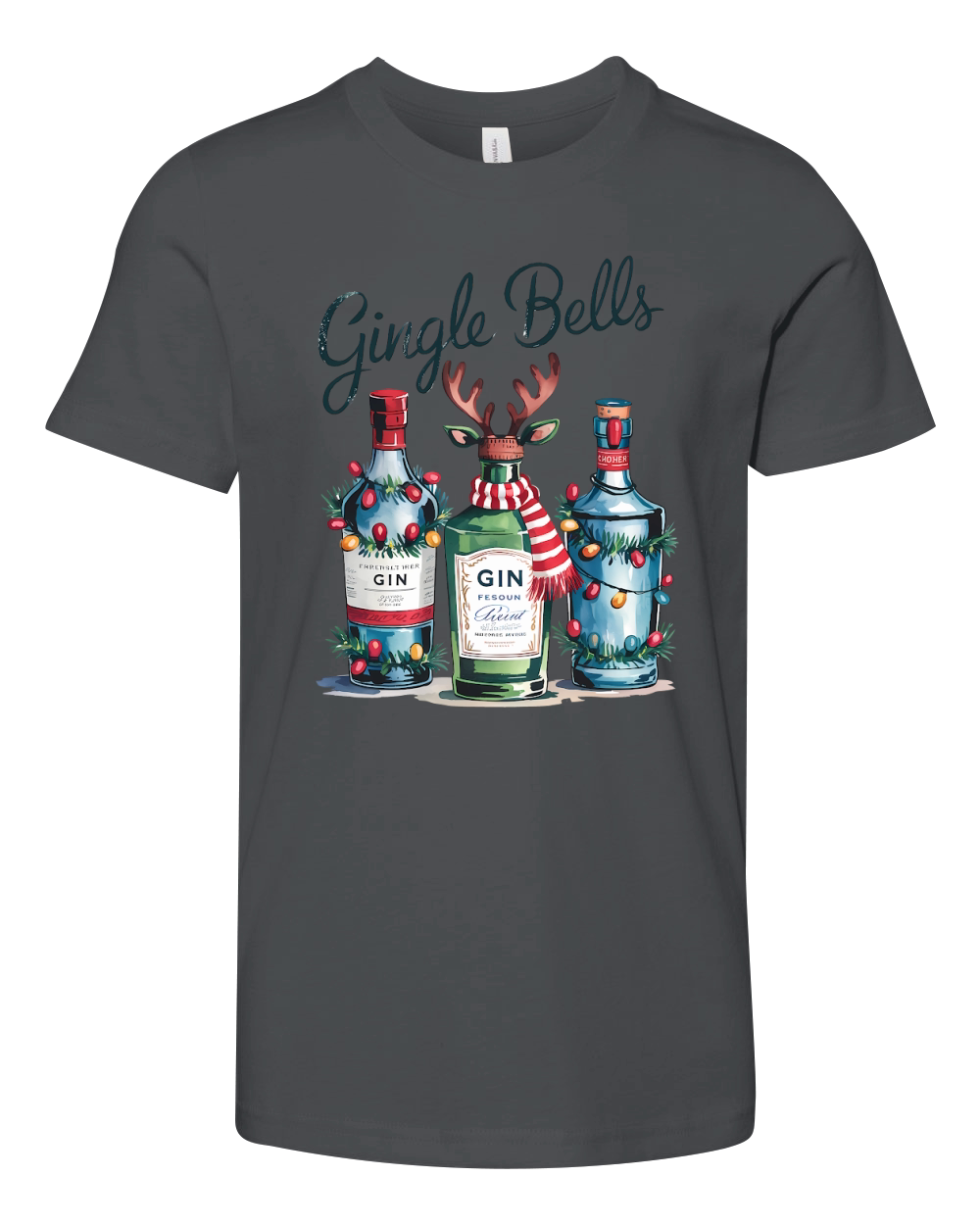 Gingle Bells Vintage Christmas Youth Unisex Jersey Tee