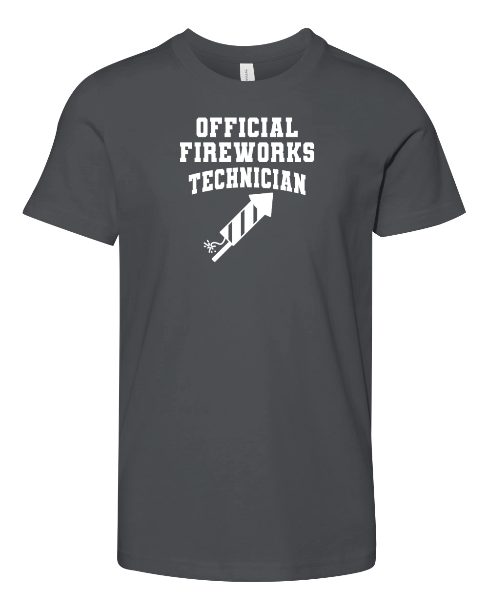 Official fireworks technician color white png Youth Unisex Jersey Tee