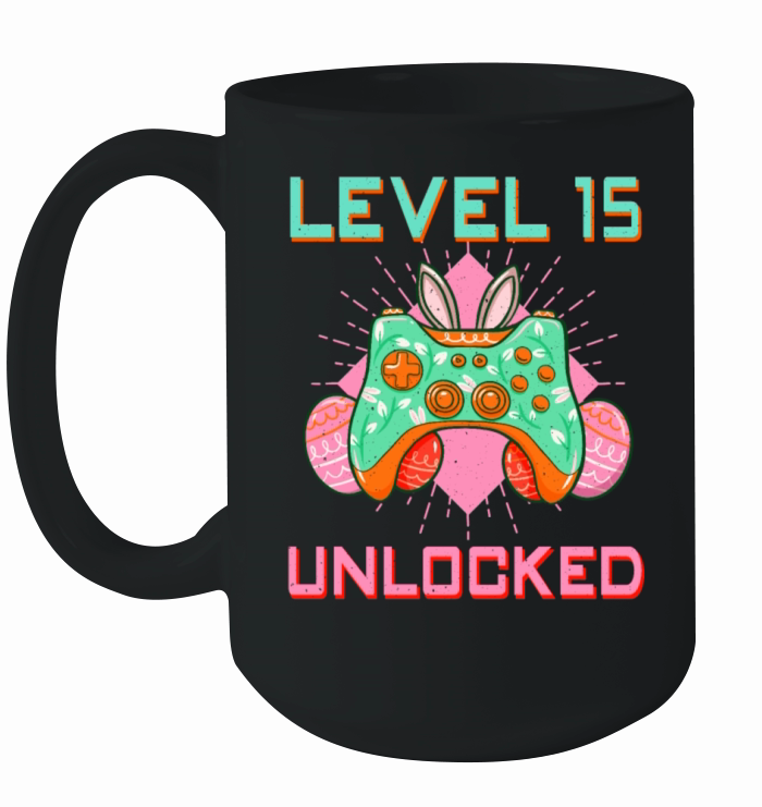 15 Year Old Level Unlock Gamer Game Easter Sunday Ceramic Mug