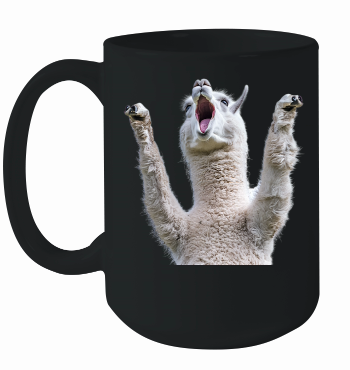 Three Alpaca Moon Weird Cursed 04 Ceramic Mug