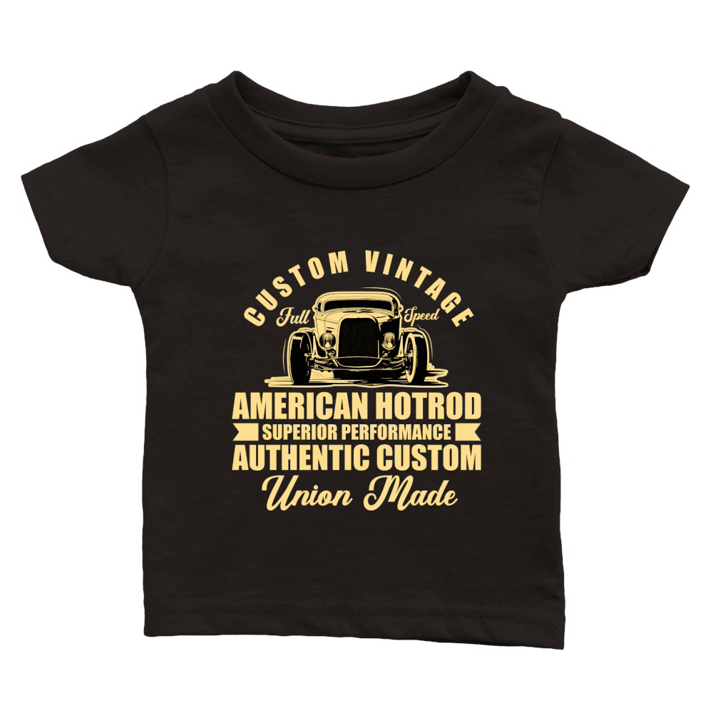Custome Vintage Full Speed american hotrod car Classic Baby Crewneck T-shirt