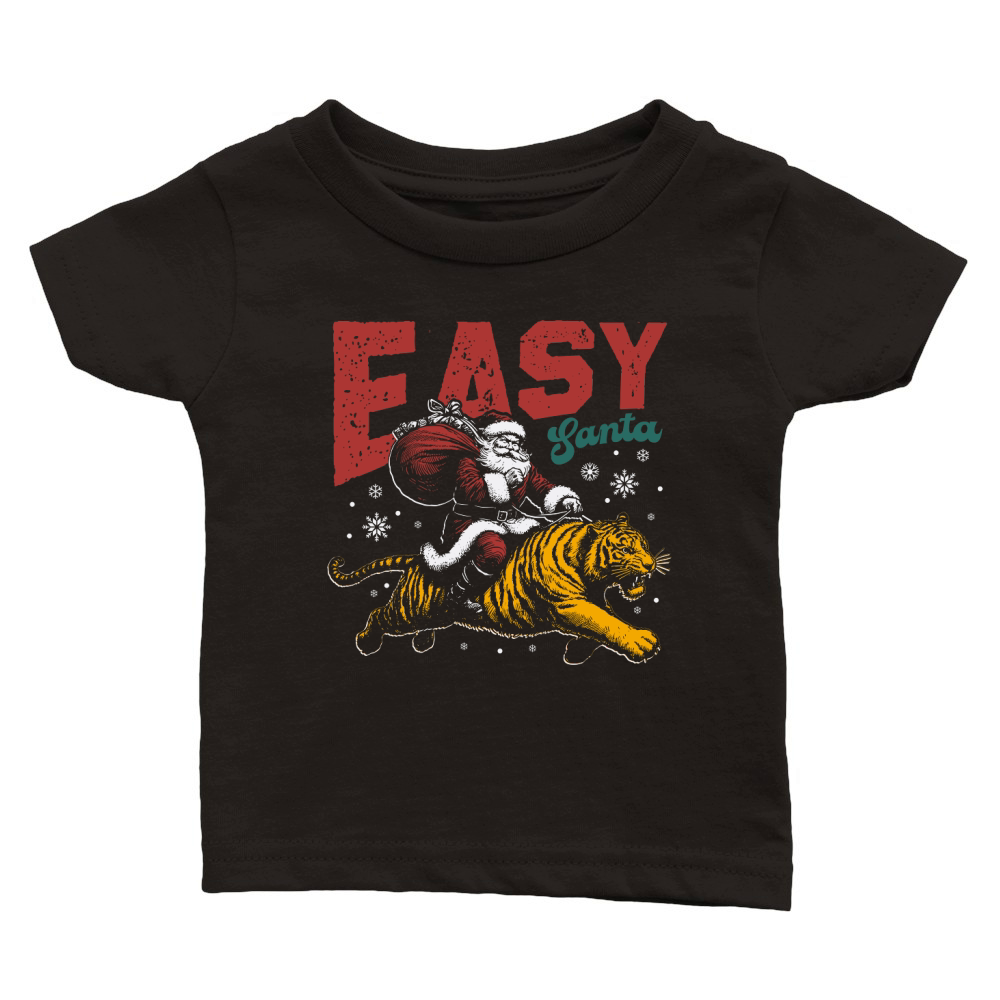 Easy Santa Riding Tiger D Color Classic Baby Crewneck T-shirt