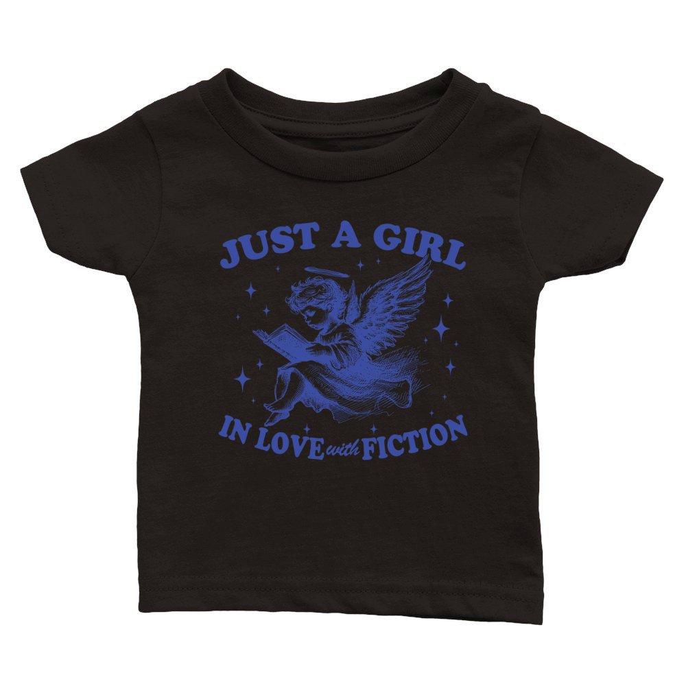 Just A Girl In Love With Fiction Angel lBlue Classic Baby Crewneck T-shirt