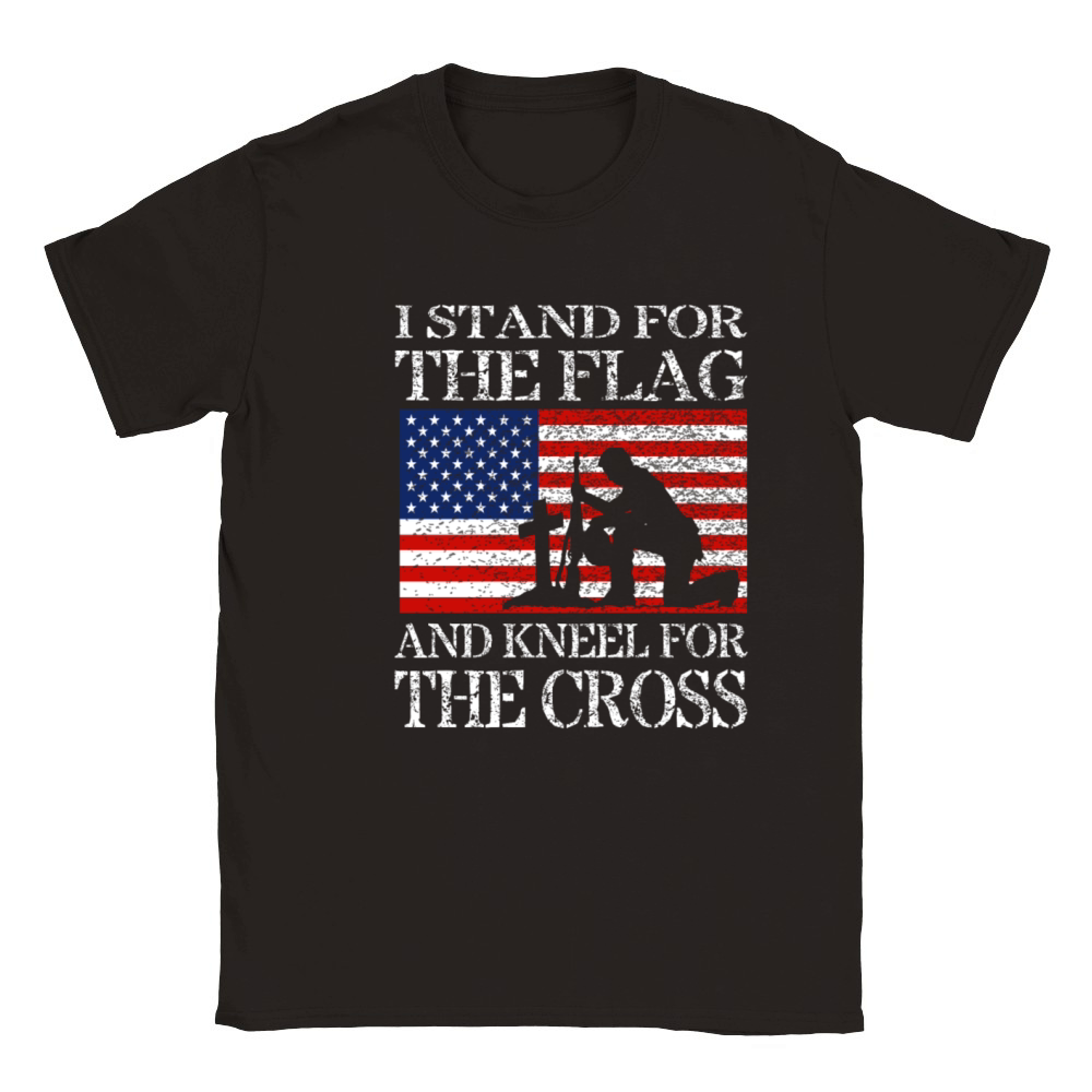 I Stand For The Flag And Kneel For The Cross Shirt Classic Kids Crewneck T-shirt