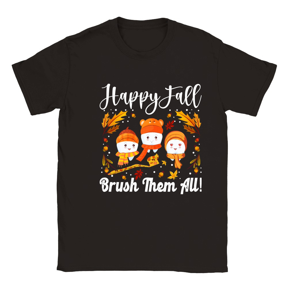 Thanksgiving   happy fall brush them all Classic Kids Crewneck T-shirt