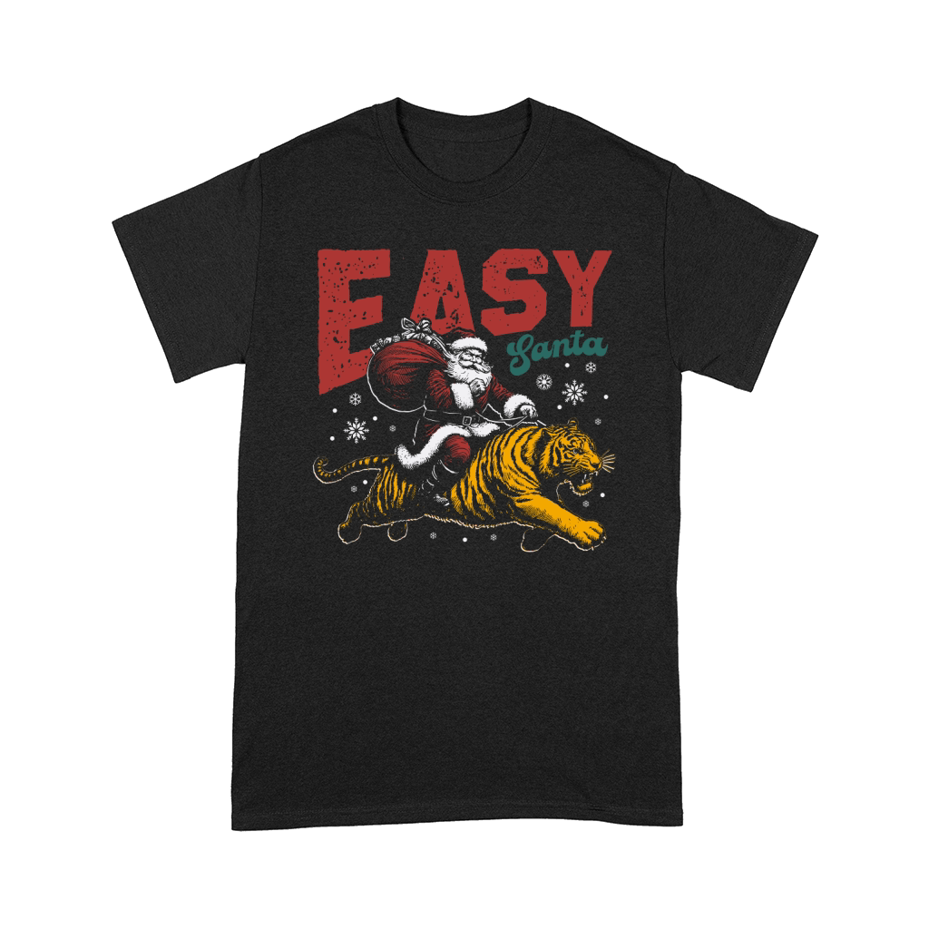 Easy Santa Riding Tiger D Color Comfort T-shirt
