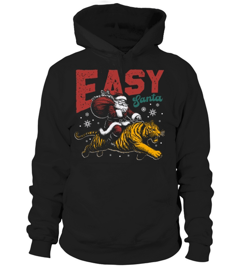 Easy Santa Riding Tiger D Color Hoodie Unisex