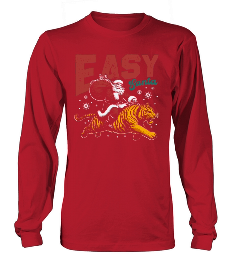 Easy Santa Riding Tiger D Color Long sleeved Unisex