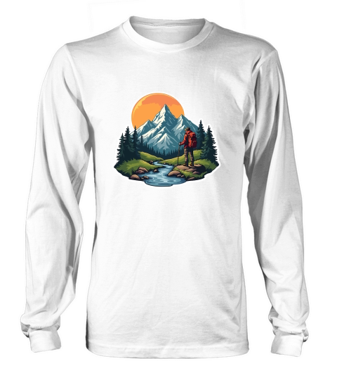 Mountain explorer hiking adventure Illus 05 Long sleeved Unisex