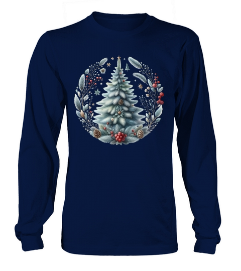Watercolor Christmas tree Clipart 02 Long sleeved Unisex