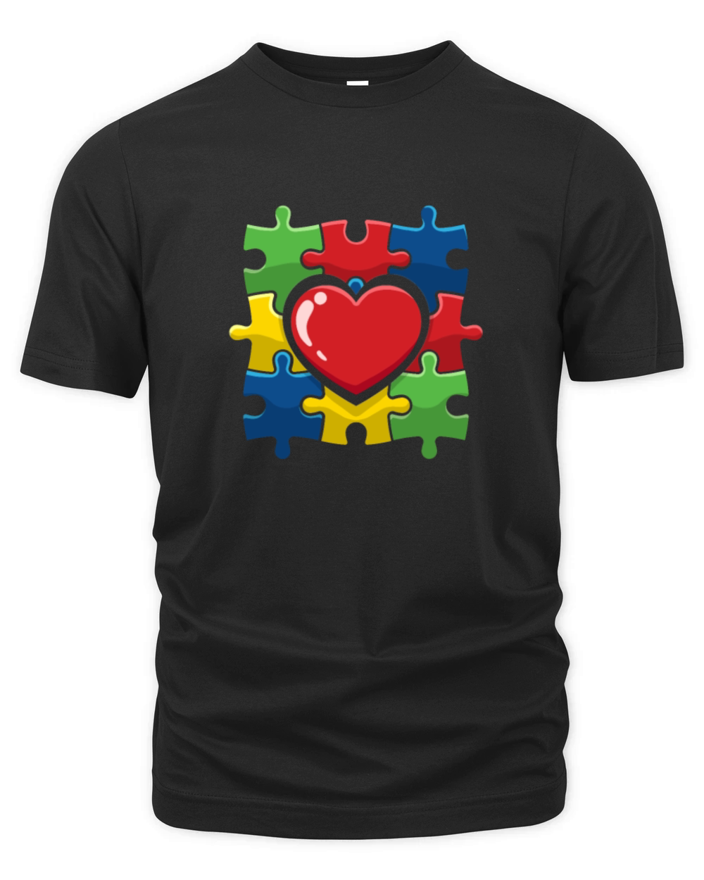 Colorful Puzzle Heart Be Kind Autism Awareness Organic Unisex T-shirt