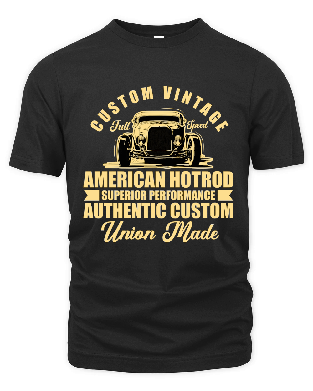 Custome Vintage Full Speed american hotrod car Organic Unisex T-shirt