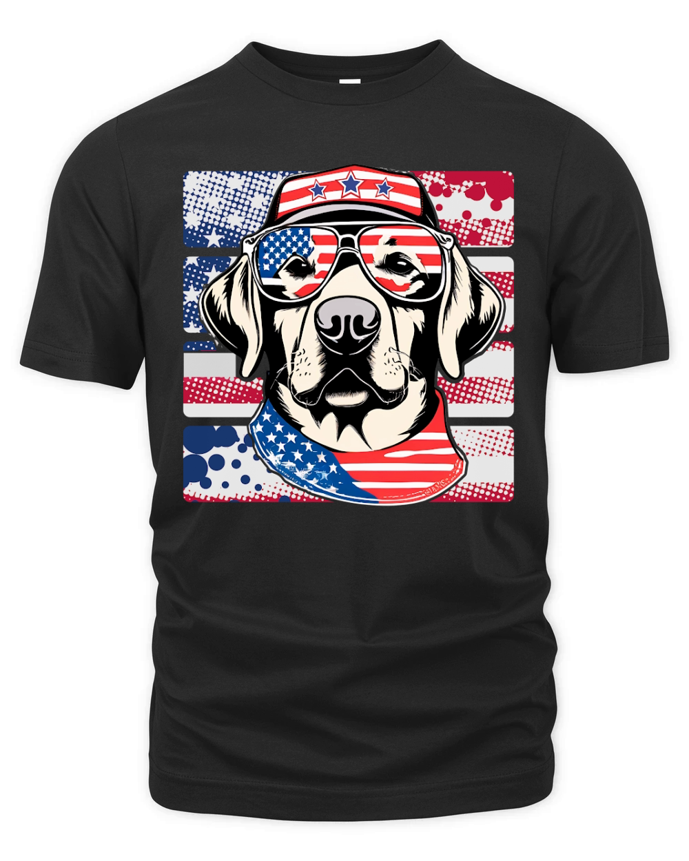Happy 4th Of July Labrador Dogs Independence Day Organic Unisex T-shirt