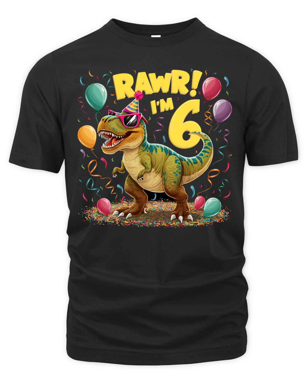 Rawr Im 6 Dinosaur Organic Unisex T-shirt