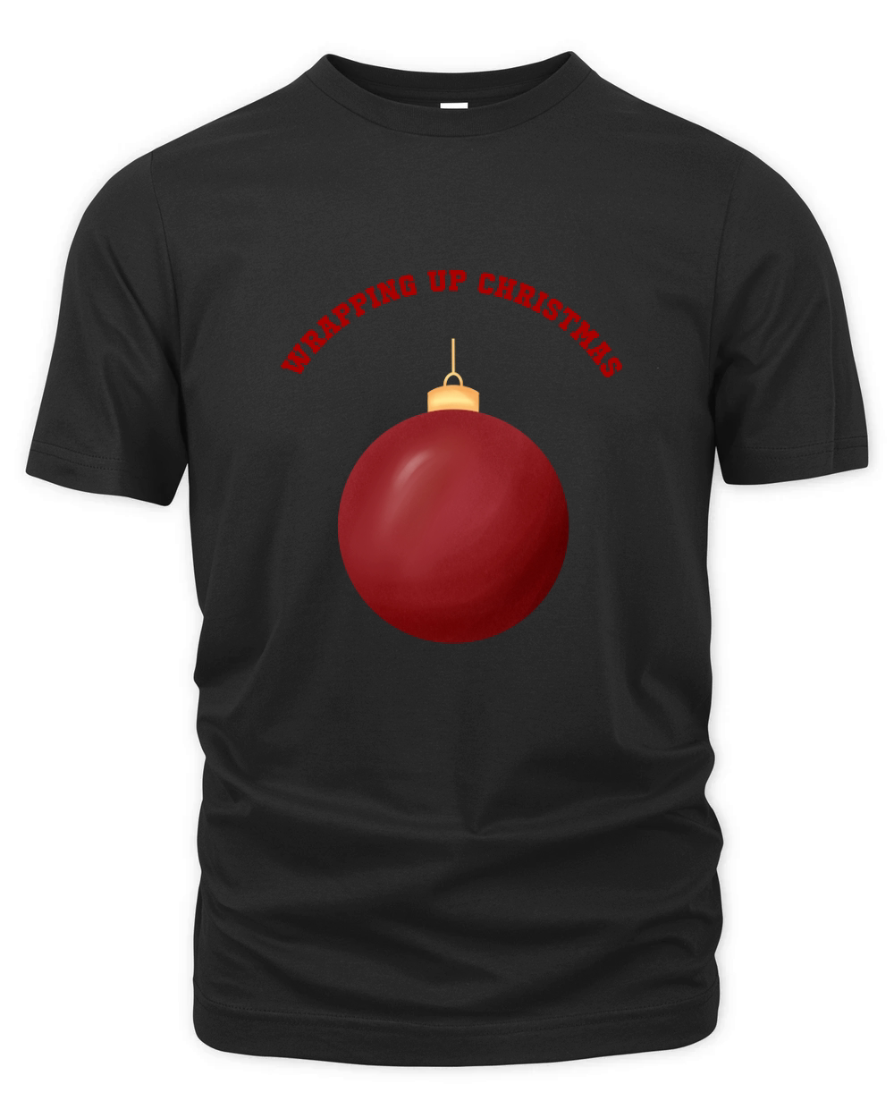 Wrapping Up Christmas Red Christmas Ornament Ball Organic Unisex T-shirt