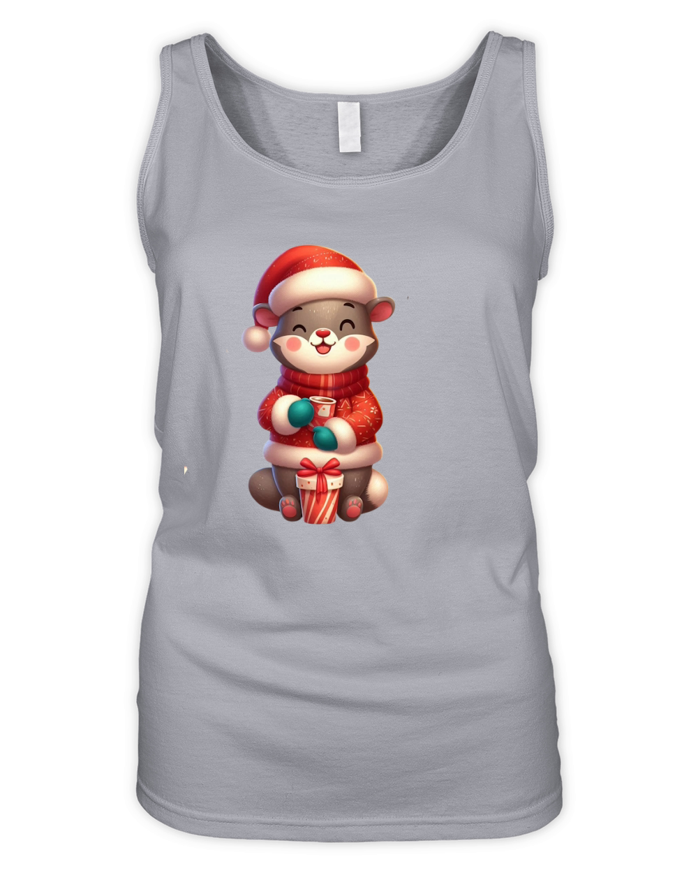 Funny Christmas Animal clipart (3) Organic Women's Tank Top