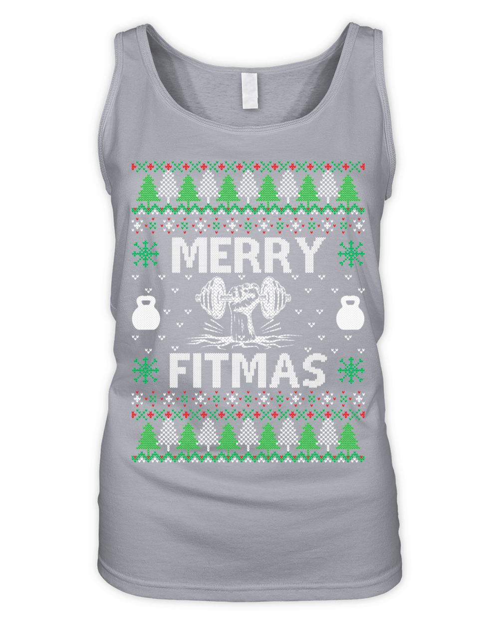Merry fitmas ugly christmas Organic Women's Tank Top