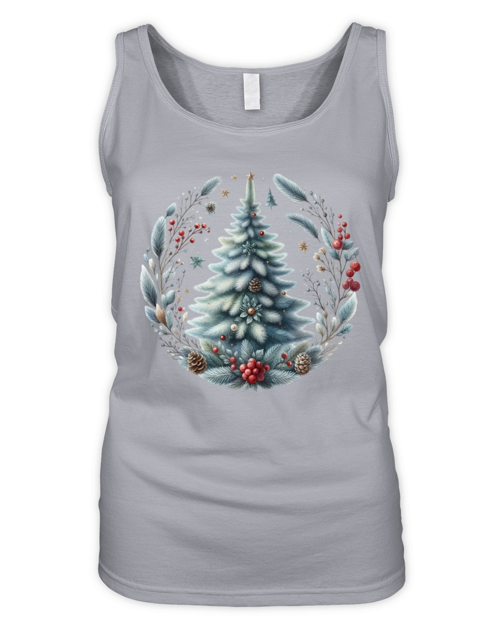 Watercolor Christmas tree Clipart 02 Organic Women's Tank Top