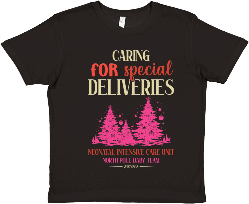caring for special deliveries neonatal intensive care unit north pole baby team Premium Kids Crewneck T-shirt