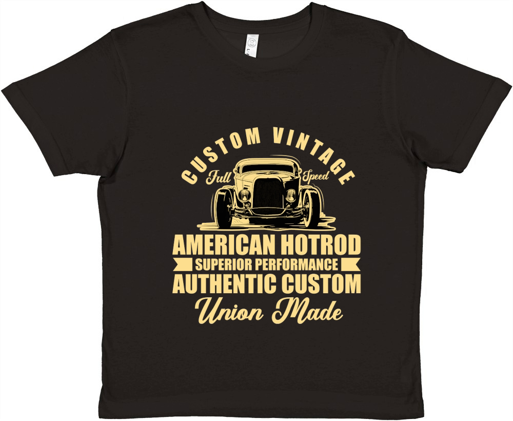 Custome Vintage Full Speed american hotrod car Premium Kids Crewneck T-shirt