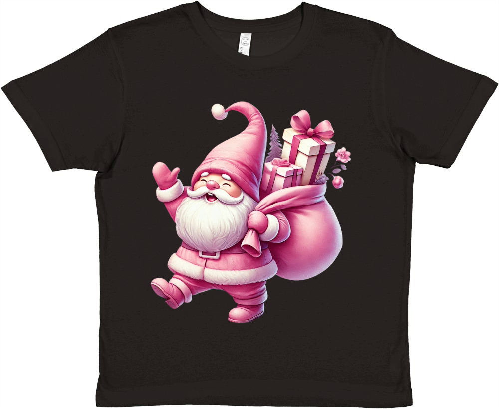Cute Pink Christmas Coquette Gnome 03 Premium Kids Crewneck T-shirt