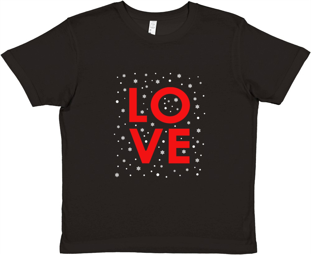 LOVE - Christmas - Santa Claus - Snow - Snowflakes Premium Kids Crewneck T-shirt