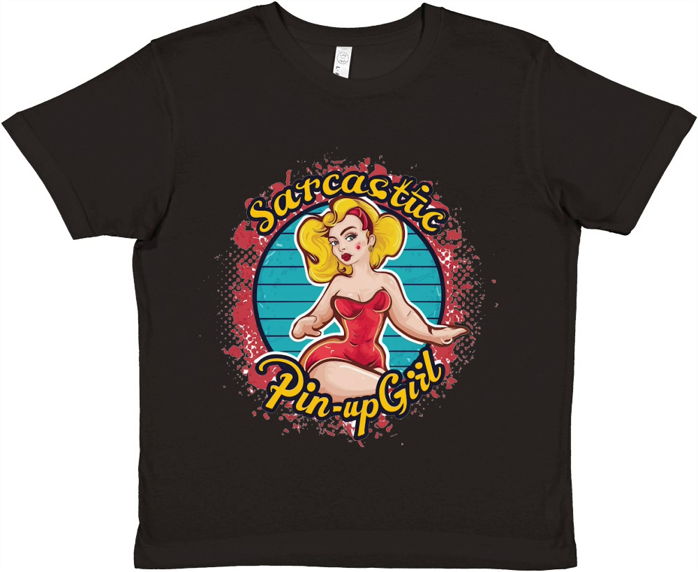 Sarcastic Pin up Girl Premium Kids Crewneck T-shirt