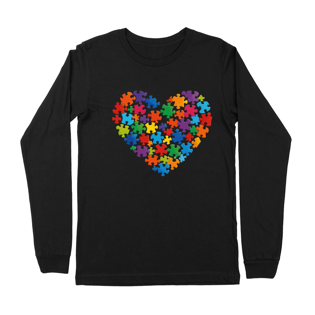 Colorful Puzzle Heart Autism Premium Long Sleeve