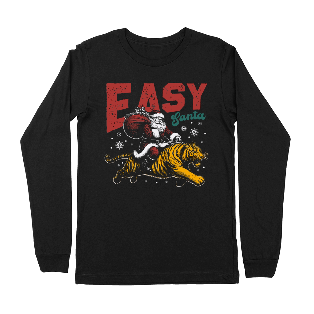 Easy Santa Riding Tiger D Color Premium Long Sleeve
