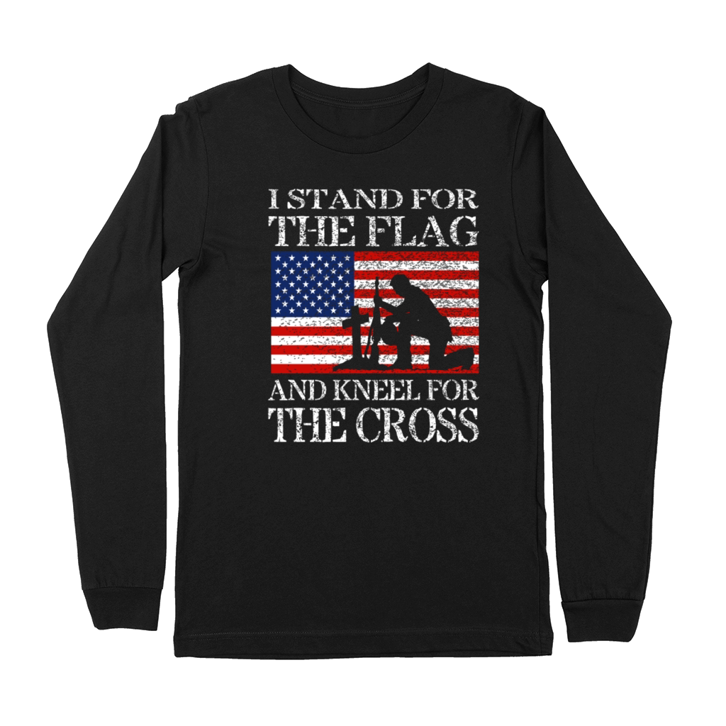 I Stand For The Flag And Kneel For The Cross Shirt Premium Long Sleeve
