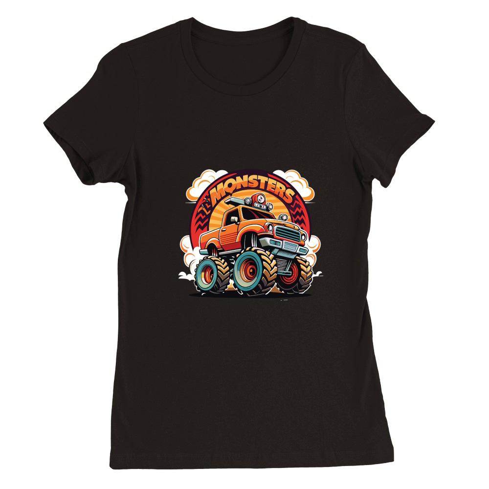 Monster Truck 02 Premium Womens Crewneck T-shirt
