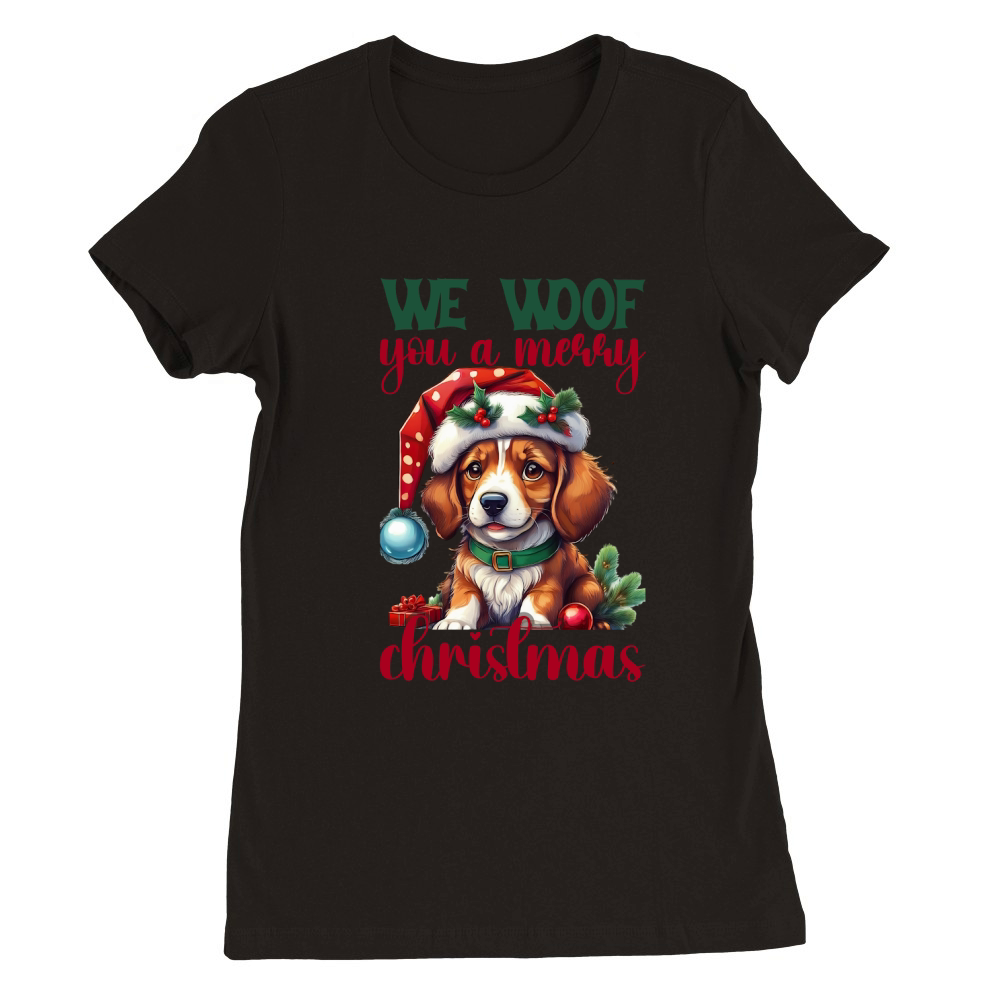 We woof you a merry christmas Dog 3 Premium Womens Crewneck T-shirt
