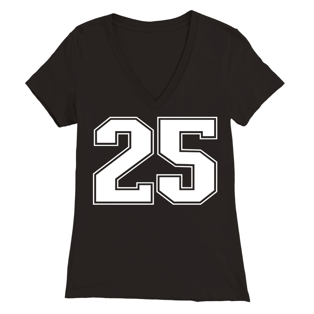 25 white Premium Womens V-Neck T-shirt