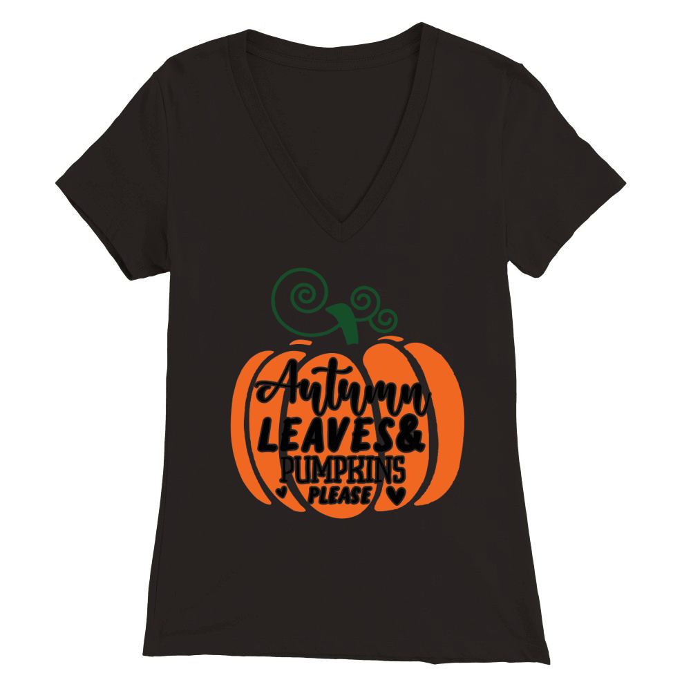 autumn leaves & pumpkins please Premium Womens V-Neck T-shirt