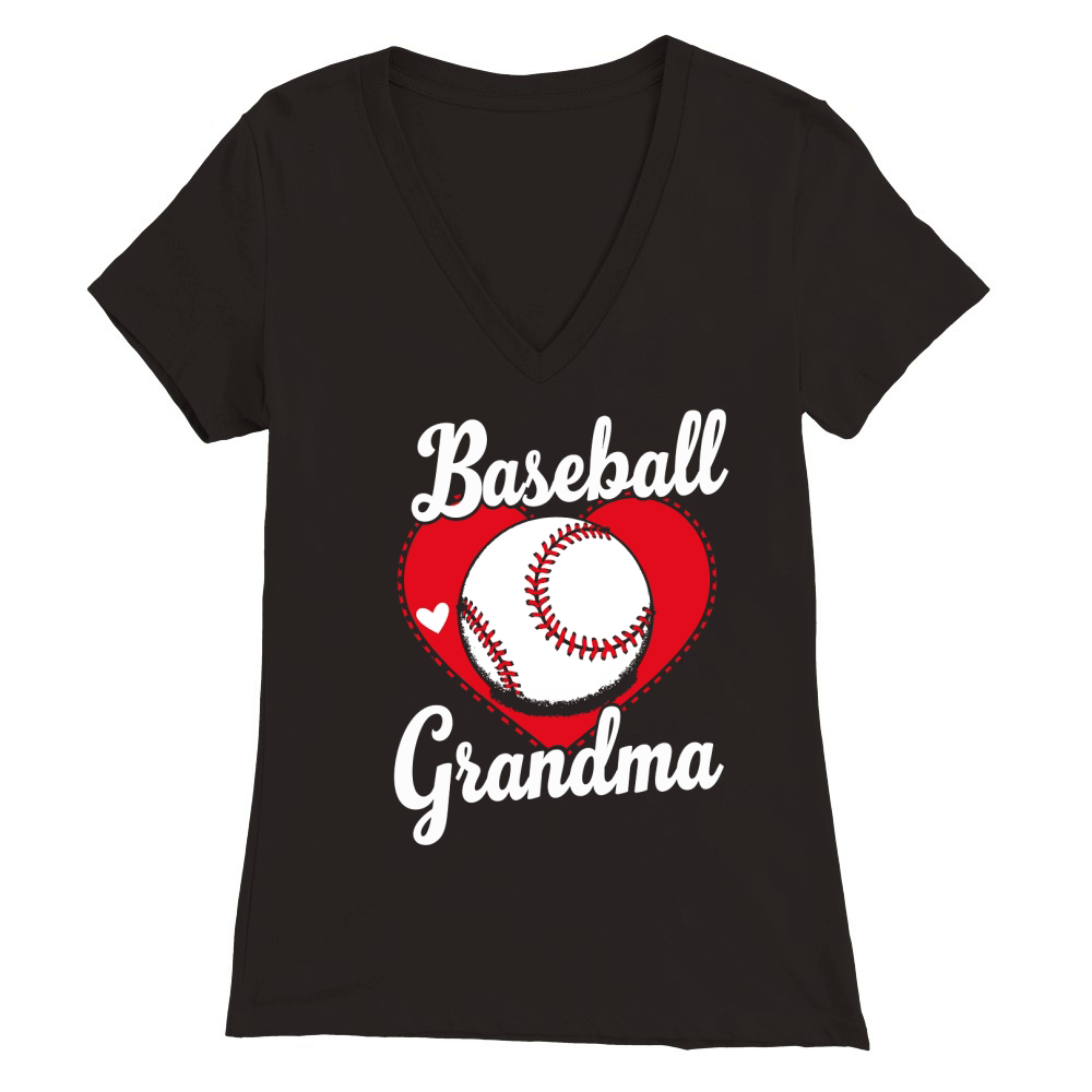 Baseball grandma Premium Womens V-Neck T-shirt