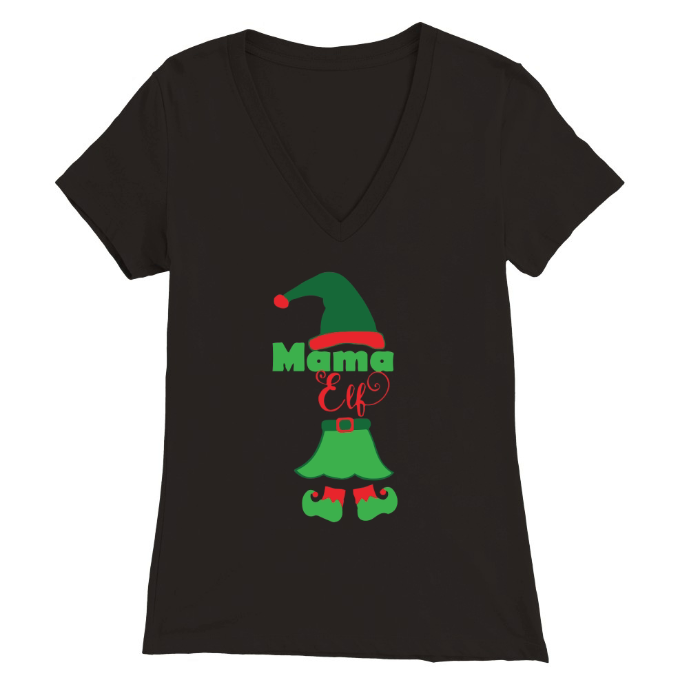Mama elf Premium Womens V-Neck T-shirt