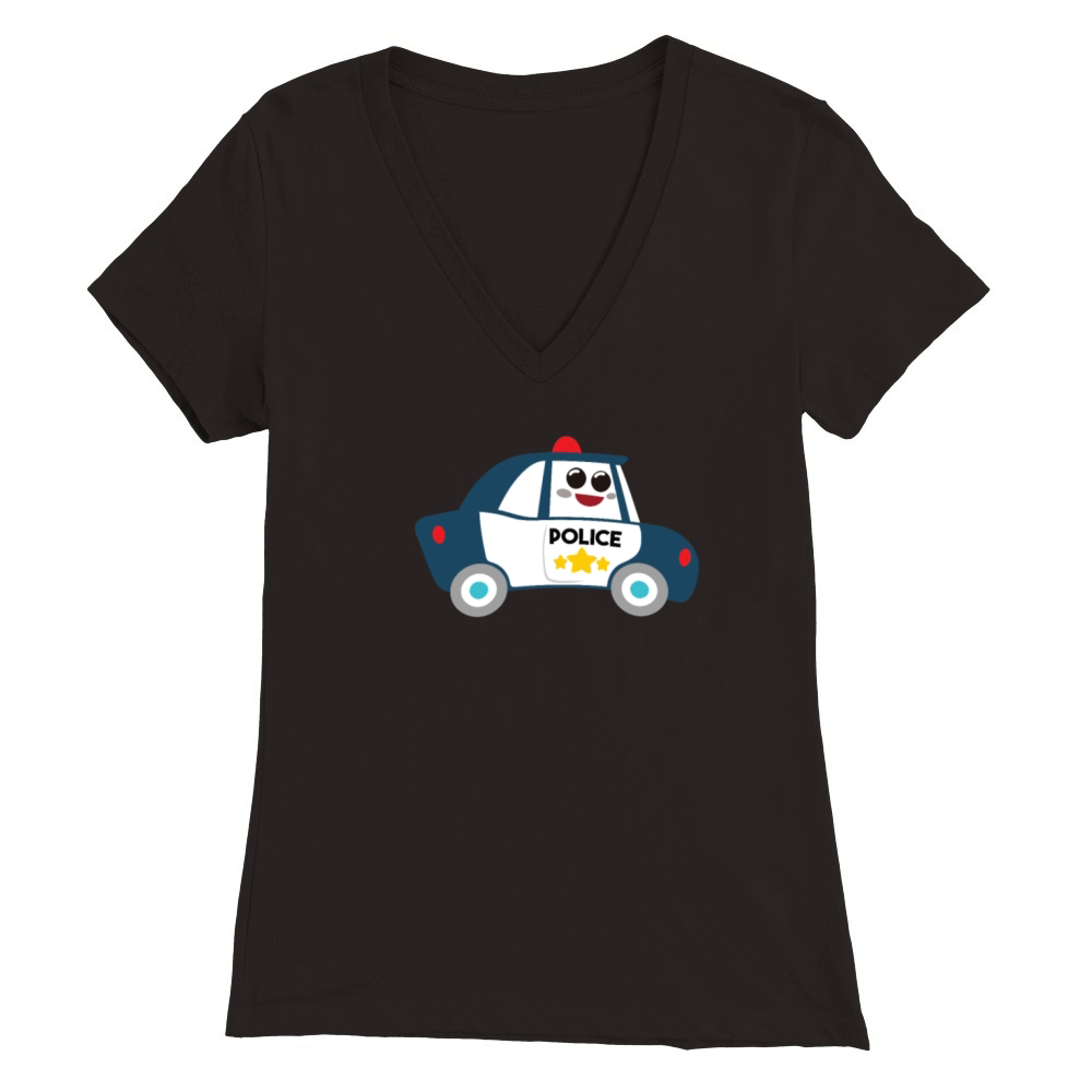 Police Car T-Shirt Police Kids Shirt Premium Womens V-Neck T-shirt