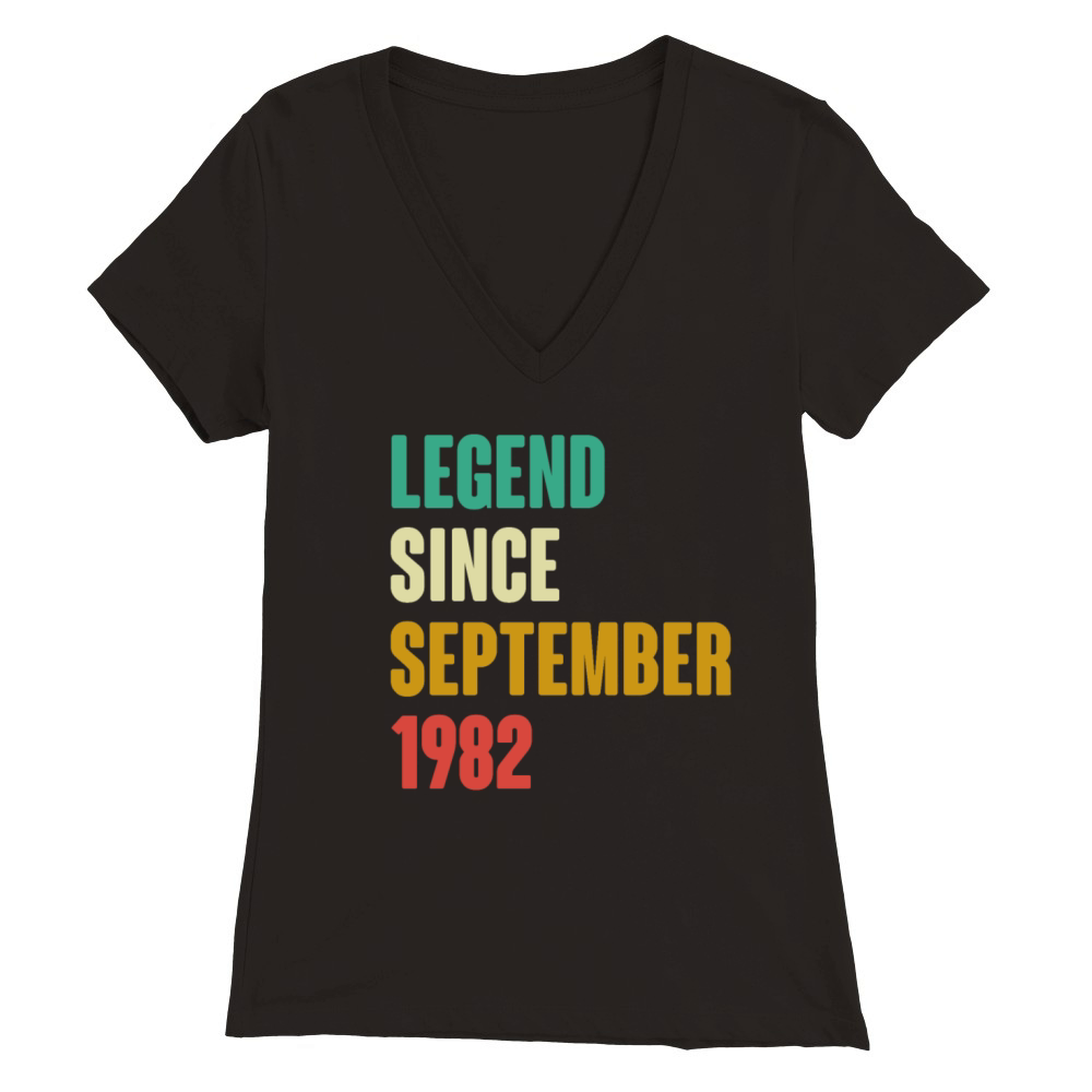 September 1982 40th Birthday 40 Years Old Bday Gi Premium Womens V-Neck T-shirt