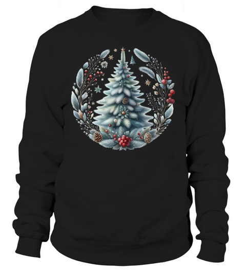 Watercolor Christmas tree Clipart 02 Sweatshirt Unisex