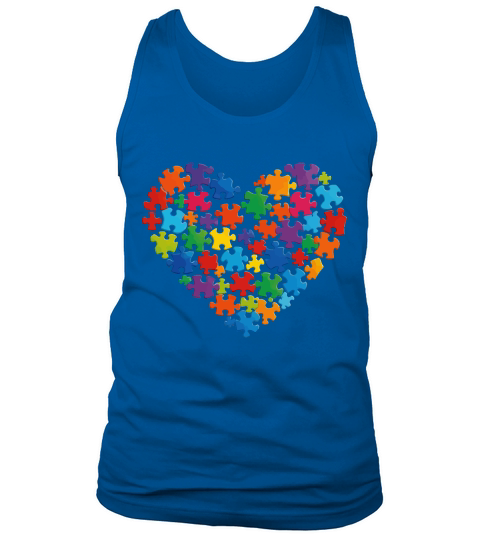 Colorful Puzzle Heart Autism Tank Top Unisex