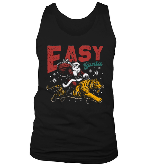 Easy Santa Riding Tiger D Color Tank Top Unisex