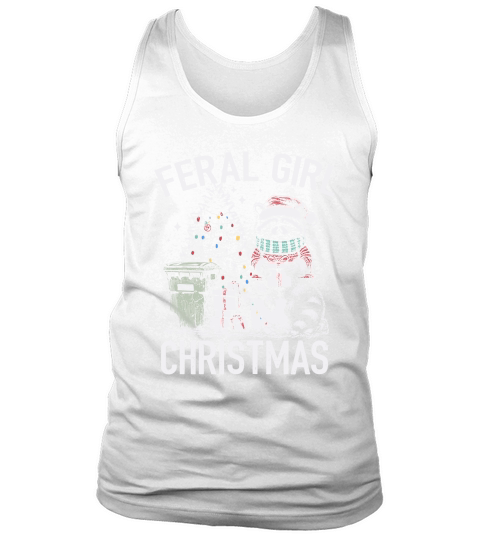 Feral Girl Christmas Raccoon D Color TR Tank Top Unisex