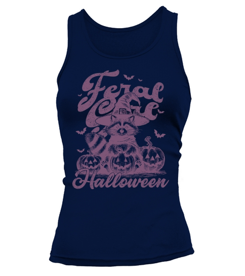 Feral Girl Halloween Raccoon L Purple Tank top Woman