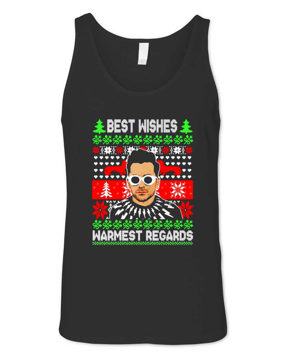 Best Wishes Warmest Regards Christmas Ugly Unisex Jersey Tank