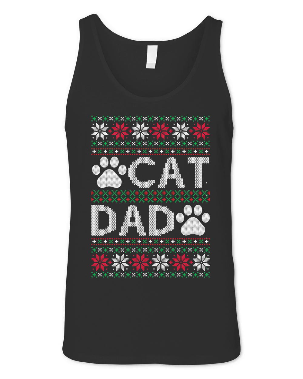 Cat Dad ugly Christmas Unisex Jersey Tank