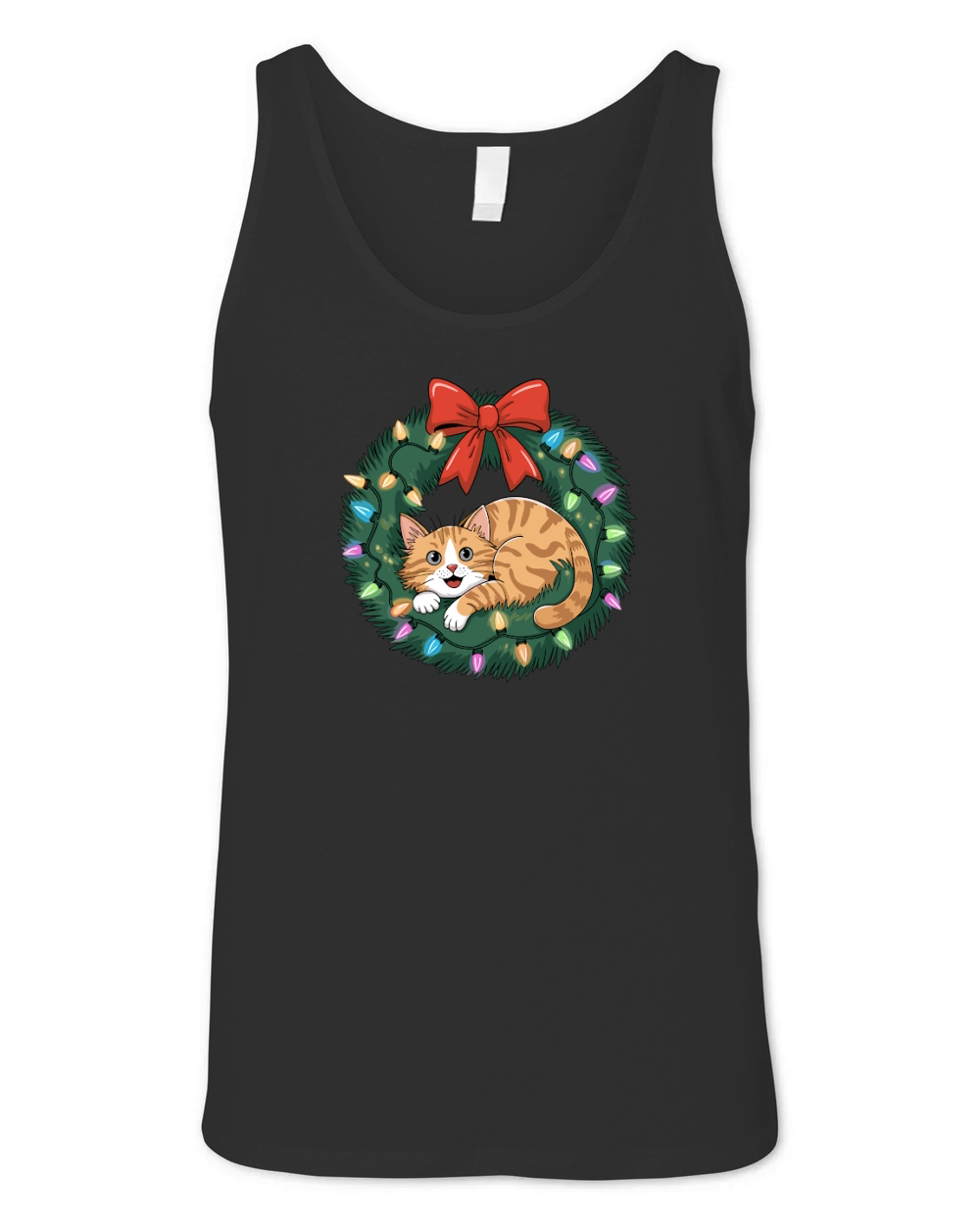Cat wearth christmas 5 Unisex Jersey Tank