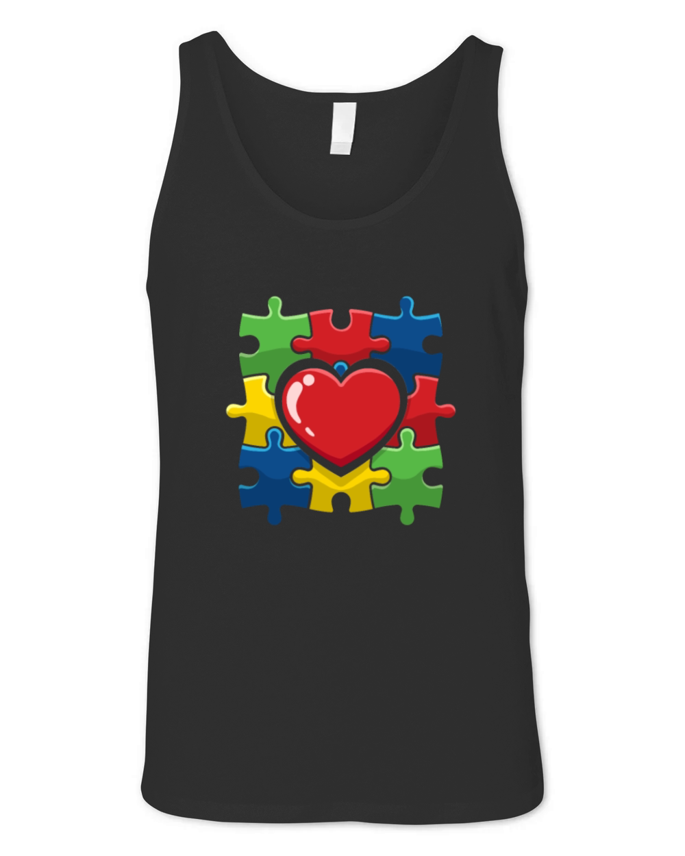 Colorful Puzzle Heart Be Kind Autism Awareness Unisex Jersey Tank